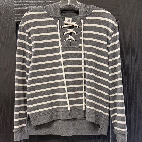 CAbi Charcoal and White Striped Lace-Up Hoodie
XS - Picture 1 of 7